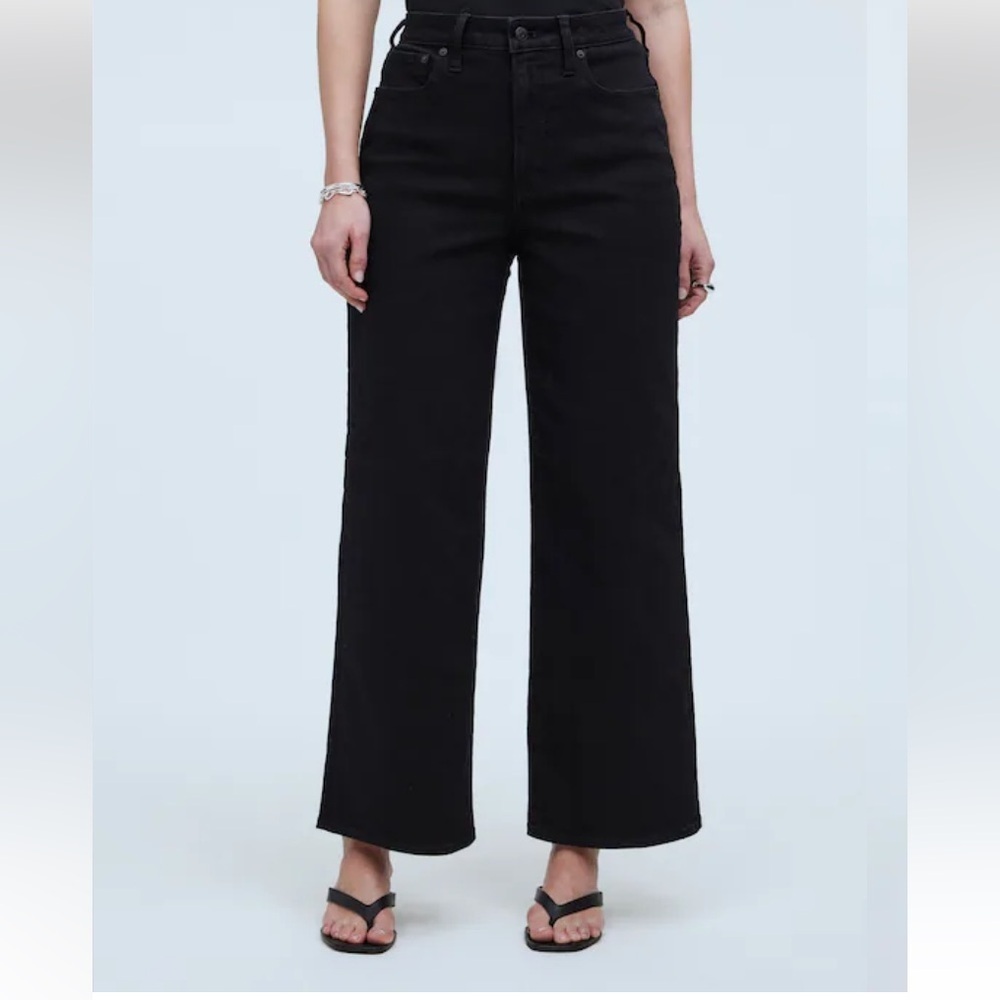 Madewell Curvy Perfect Fit Wide-Leg Jean Black Size 23 Petite NWT